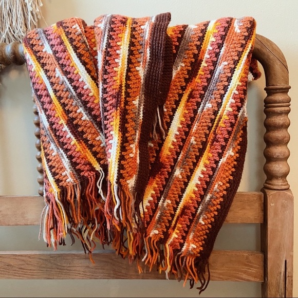 Vintage handmade knitted blanket
